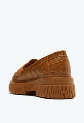 Mocassim Tratorado Viola Couro Croco Marrom S 21414 0027 0008 Schutz